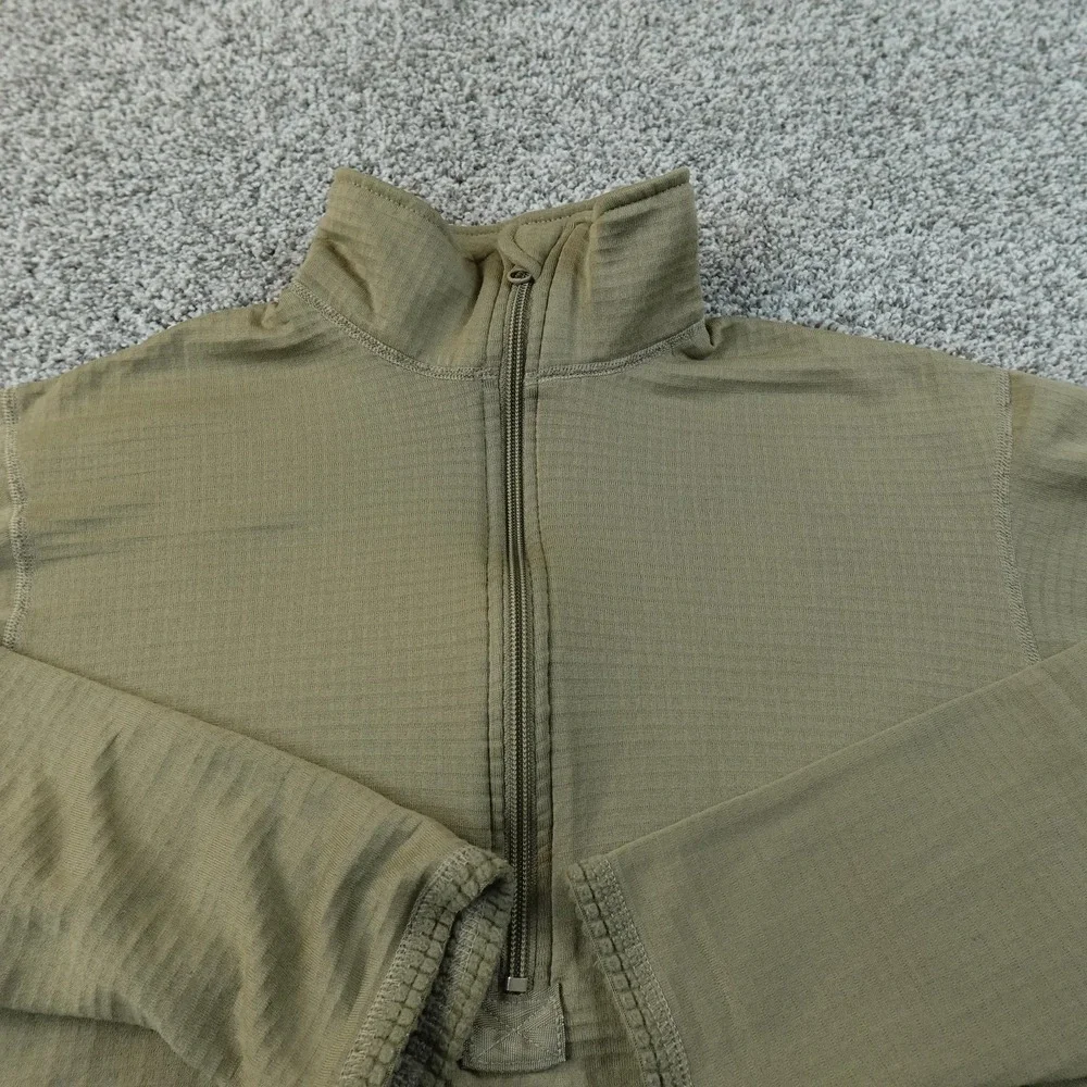 Military Pullover‎ Mens S Green Mid Weight Cold Weather 1/4 Zip Grid Fleece Army